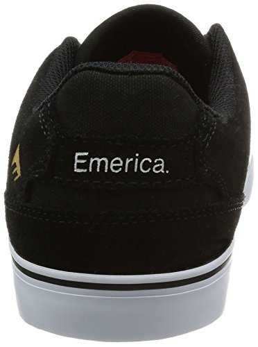 Emerica Men's the Reynolds Low Vulc Skate Shoe, black/white, 7 Medium US