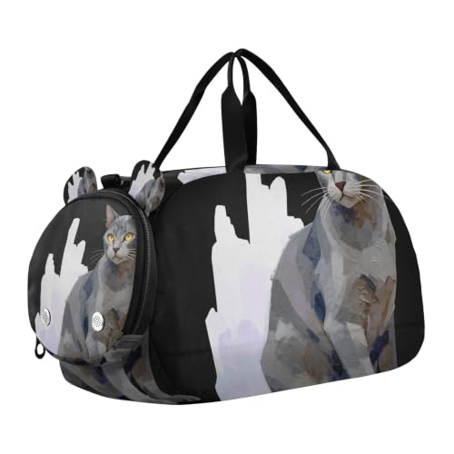 Bolsas de deporte de lona gris con compartimento ventilado para calzado infantil