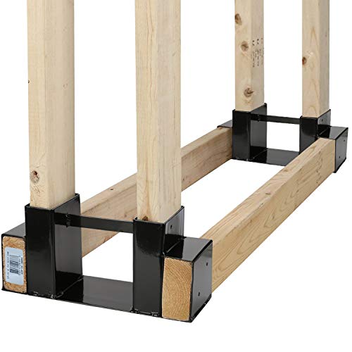 Outdoor Firewood Log Rack Bracket Kit, Fireplace Wood Storage Holder - Adjustable to Any Length (2-Bracket Kit)