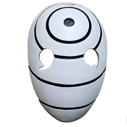 Anime Obito Mask Ninja Cosplay Prop Resin Halloween Mask Accessories (White-Resin)