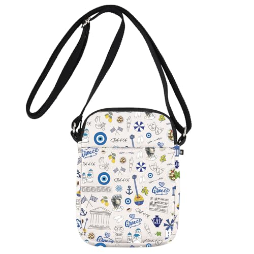 JNIAP Greece Crossbody Bag Greece Trip Gifts Greece Travel Purse Greece Lover Gifts Greece Travel Bag