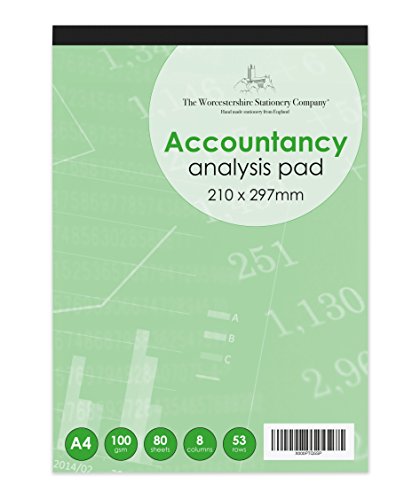 A4u00a0Análisis Pad, 53u00a0filas, 8u00a0columnas, numerados, 100u00a0g/mu00b2