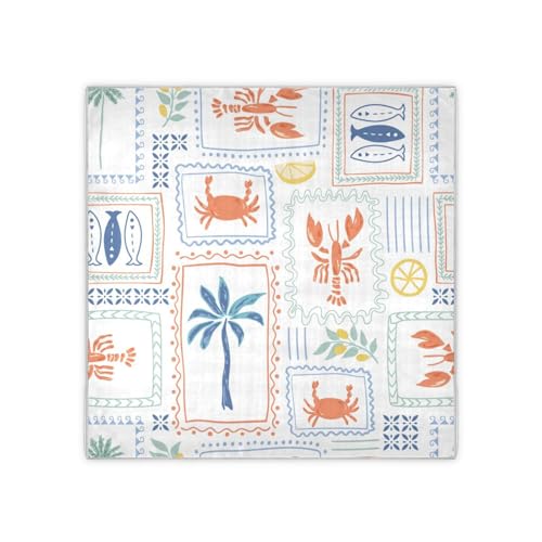 Tropical Lobster Pattern Head Scarf for Women 35