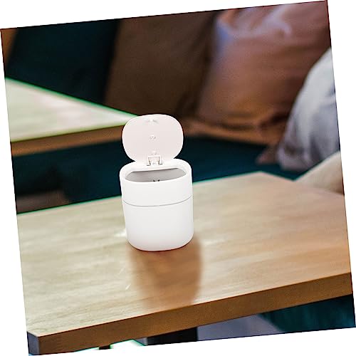 Papelera de escritorio rectangular blanca pequeña miniatura 6