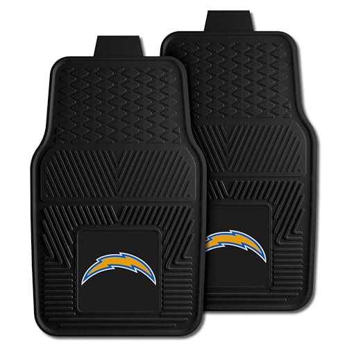 Fanmats 8933 Los Angeles Chargers 2-Piece Heavy Duty Vinyl Car Mat Set cover