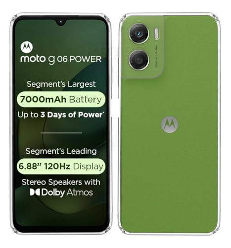 Image of Soft Silicone TPU Flexible Back Cover Compatible with Motorola Moto G06 Power