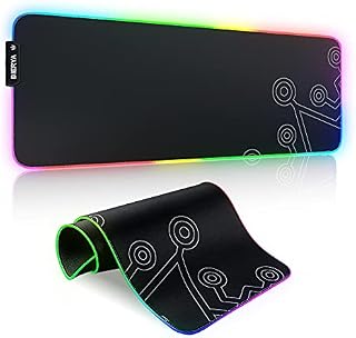 Dierya Large Gaming Mouse Mat with 12 RGB Lighting Modes, Special-Textured Smooth Waterproof Surface RGB Mouse Pad, Mousepad Non-Slip Rubber Base for Computer/Laptop/Desk(800 x 300 x 4 mm,Black)
