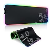Dierya RGB Gaming Mouse Pad, Large Extended Led Mousepad, Non-Slip Rubber Base Soft Computer...