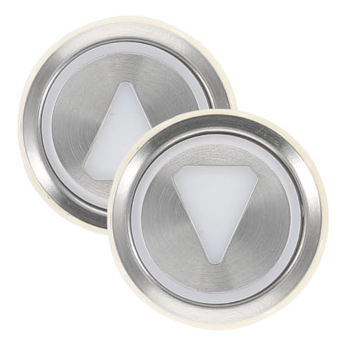 HEALLILY 2pcs Round Stainless Steel Elevator Buttons with Emergency Stop Function, Up Down Control Switch for Elevators, Replacement Parts for Commercial and Residential Use