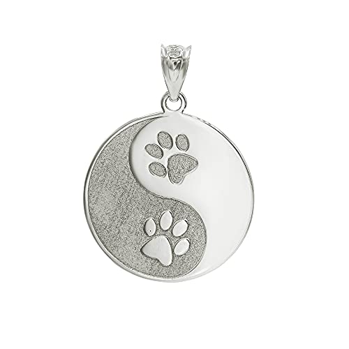 Claddagh Gold Certified 925 Sterling Silver Personalized Name Yin Yang Tai Chi Cute Puppy Paw Print Pendant