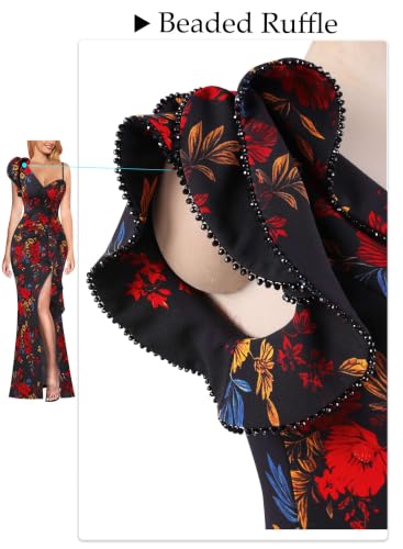 Image of VFSHOW Womens Ruffle One Shoulder Wedding Formal Prom Evening Maxi Dress