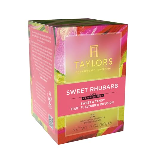 Image of Taylors of Harrogate Sweet Rhubarb Herbal Tea Bags, 20ct (Pack of 6)