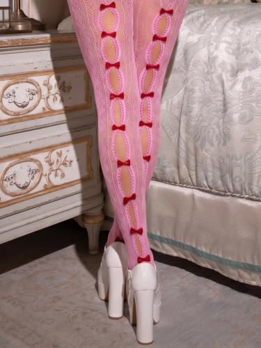 Image of Leg Avenue Heart Tights With Keyhole And Mini Bow Details