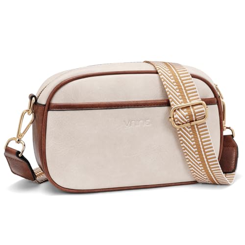 VNINE Sling Bag Crossbody Bags for Women: Leather Small Sling Backpack with 3 Pocket Fanny Packs Chest Bag for Dating Travel