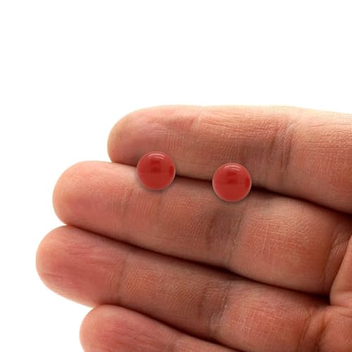 14K Yellow Gold Red Coral Ball Screw Back Stud Earrings 3mm-8mm3