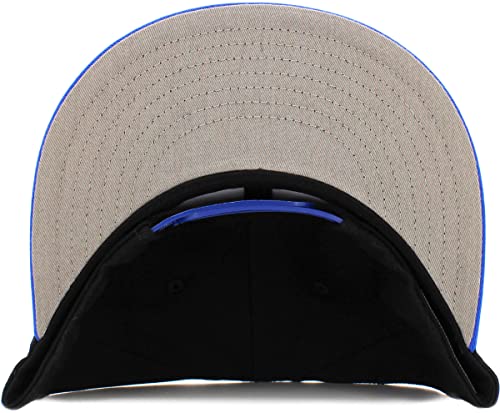 Image of KBETHOS Classic Snapback Hat Blank Cap Underbrim Cotton Wool Blend Flat Visor Adjustable Unisex