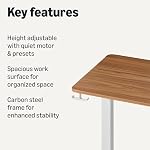 Amazon Basics Bureau électrique, Bureau d'accueil réglable en hauteur, Effet Oak blanc