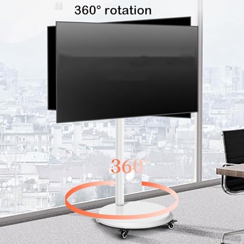 Soporte para TV LCD giratorio 360° de pie con ruedas miniatura 3