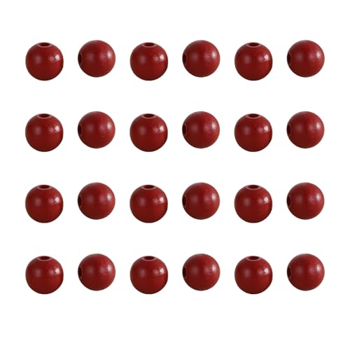 100 Wood Beads for Garlands 16mm Dark Red Wooden Loose Beads for Crafts Making Colorful Farmhouse Wooden Beads for Home Decor