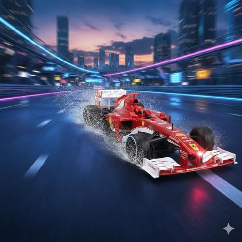 Image of Rechargeable Remote Control Ferrari F1 Car with 2.4GHz Frequency Rechargeable via USB Cable (Included) for eco-Friendly Play for Kids Aged 6 Years and Above