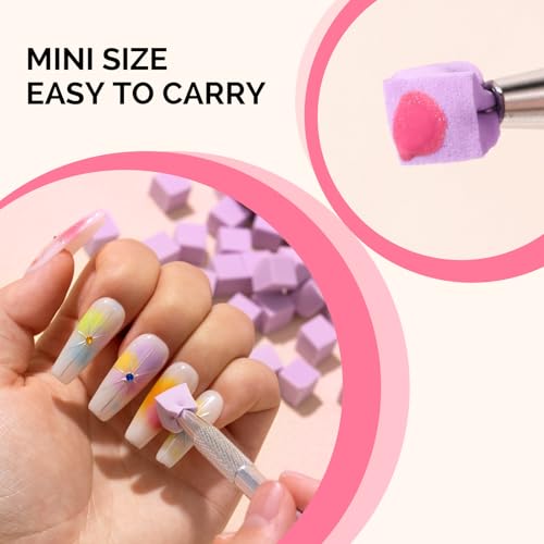 Image of MelodySusie 100Pcs Soft Nail Sponges for Ombre, Purple