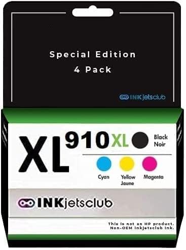 HP 910XL - Paquete de 4 cartuchos de tinta compatibles para cartuchos de alto rendimiento Funciona para impresoras HP OfficeJet Pro 8028 8035 8022