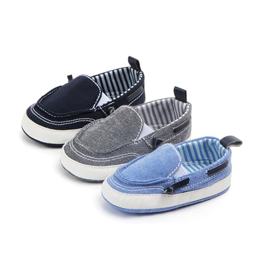 Baby Slippers Shoelaces Solid Stripes Low Cut Unisex Denim Fashion Casual Classical Crib Shoes2