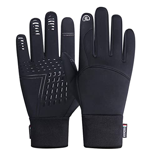BenBoy Guanti Invernali Touch Termici Screen Impermeabili Caldi Sci Neve Sportivi Antiscivolo Ciclismo Moto per Donna Uomo ST6008-Black-M