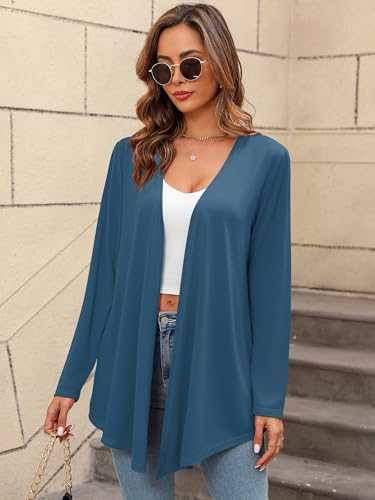 Image of Women's Lightweight Open Front Cardigans Casual Soft Drape Spring Summer Fall Cardigan S-3XL