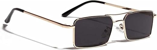 RORCE® Rectangular Sunglasses for Men &amp; Women | Karan Aujla Inspired UV Protection Goggles | Lightweight Metal Frame Styli...