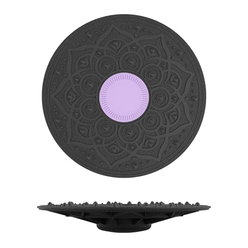 JurciCat 30cm Tabla de Equilibrio Entrenador Equilibrio Para Adultos Niños Tabla De Equilibrio Semiesférica Con Base Antideslizante Para Entrenadores de Yoga y Gimnasia Mejorarequilibrio (Violeta)