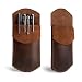 Durable Leather Pocket Protector, Pencil Pouch, Office & Work Essentials Pen Holder Handmade by Hide & Drink :: Bourbon Brown