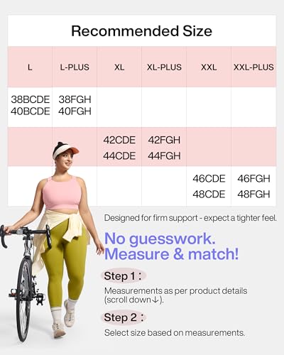 Image of Plus Size Sports Bras Medium-High Support Adjustable Racerback High Neck Wireless Everyday Workout Running Bra for Women