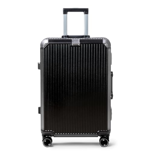 Image of Vertica Hard PC Trolley Luggage, Medium Size, 100% Polycarbonate, Lightweight and Durable, Silent Wheels, Anti-Theft with Aluminium Frame, and 2 TSA Locks, 24-Inch, Midnight Noir