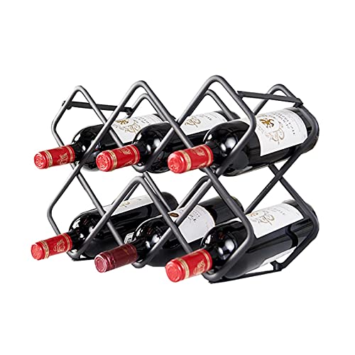 Soporte rústico para 8 botellas de vino metálico miniatura 1