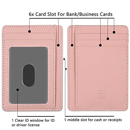 Image of GH GOLD HORSE Slim RFID Blocking Card Holder Minimalist Leather Front Pocket Wallet for Women | Slim
