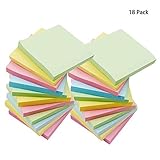Sticky Notes, Umikk 18 Pads Self-Stick Notes, 100 Sheets/Pad,  3x3 Inch ,Including 4 Candy Colors, Easy To Post For Home, Office, Notebook