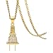 Xusamss Hip Hop Alloy Plug Pendant Crystal Necklace 24 Inch Chain
