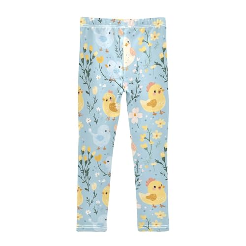 Wusikd Cute Chickens Girls' Leggings Toddler Doodles Kids Yoga Pants Dance Active Tights 4T2