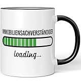 JUNIWORDS Tasse, Immobiliensachverständiger loading, Schwarz (6200811)