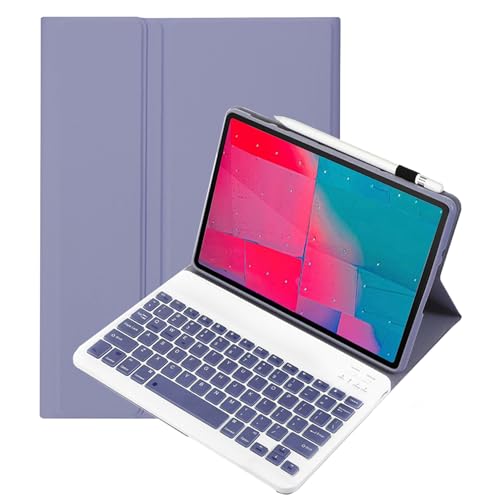 leleyo Funda Teclado para Tablet Lenovo Tab M10 Plus de 10,3 Pulgadas FHD (TB-X606F/TB-X606X) / K10 (TB-X6C6) Cover Inteligente con Teclado Bluetooth inalámbrico extraíble magnética QWERTY (Púrpura)