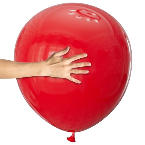 Image of Red Big Balloons 32pcs, 18 Inch Large Latex Giant Heavy Duty Balloons for Birthday Wedding Baby Shower Decorations