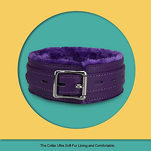 JOYMIN PU Leather Gothic Choker Collar with Long and Durable Detachable Leash Chain Adjustable Collar Necklace, Purple4