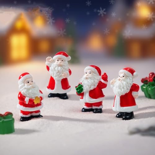 クリスマス 置物 8個セット サンタクロース ミニチュア クリスマス 飾り ミニサンタクロース テーブル オーナメント 樹脂 工芸品 卓上 置物 盆栽 鉢植え 園芸 小道具 クリスマスパーティー ギフト おもちゃ (サンタクロース C)