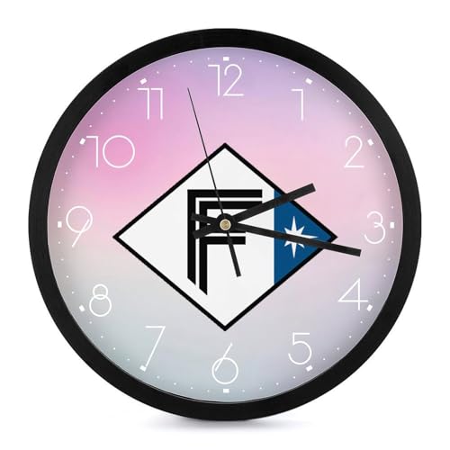 北海道日本ハムファイターズ 掛け時計 壁掛け時計 円形 静音 電池式 アラビア数字 オフィス/寝室/リビング