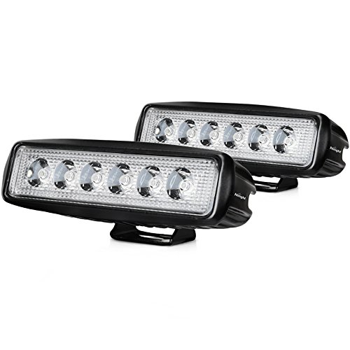Nilight LED Light Bar 2PCS 18W 6Inch Flood LED Pods Offroad Led Work Light Driving Light Fog Light Boat Light Waterproof for SUV ATV 4WD Car Truck Golf Cart 12V 24V,2 Years Warranty