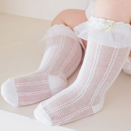 Toddler Socks, 1 Pair Breathable Mesh Under Knee Socks for Baby and Toddler Nonslip Ankle Sock Lovely Charm3