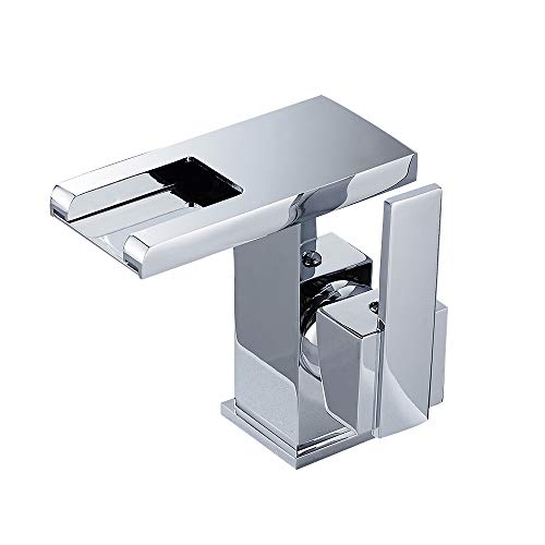 Robinet de salle de bain LED à cascade, argenté