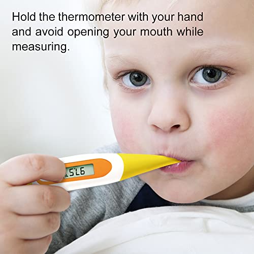 Digital Oral Thermometer For Fever Adults: Rectal, Underarm & Mouth, Accurate & Fast, Easy@Home Body Medical Temperature Thermometer For Baby Kids & Adult, Emt-021N-Yellow. #TOP6