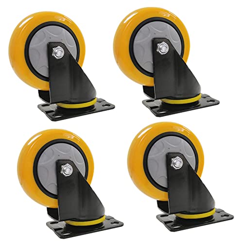 ZLL 3-inch Polyurethane Swivel Casters, Used for Trolley Furniture, Total Capacity 660 Pounds, 4 in 1 Group (Color : 4universal, Size : 4 inch)